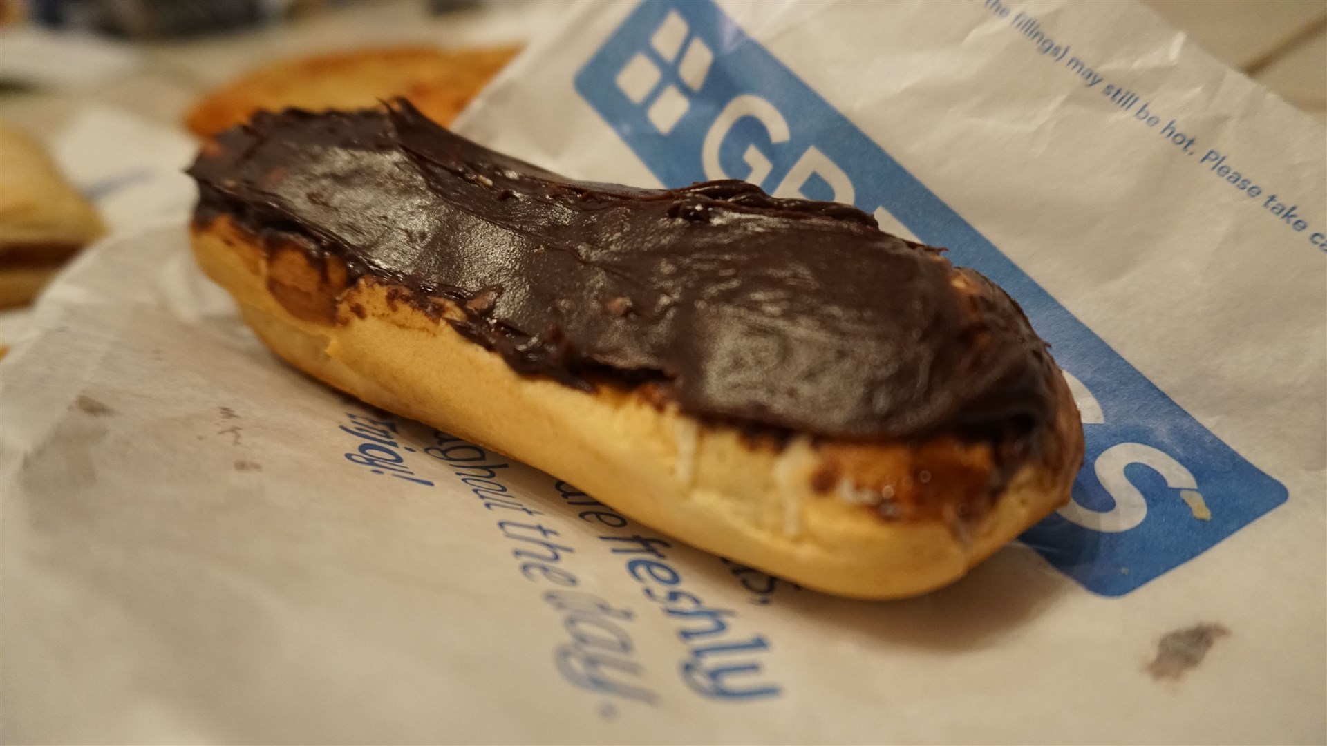 The Éclair which sadly got squashed in the bag was the best surprise (and really looks very lovely too at the counter!).