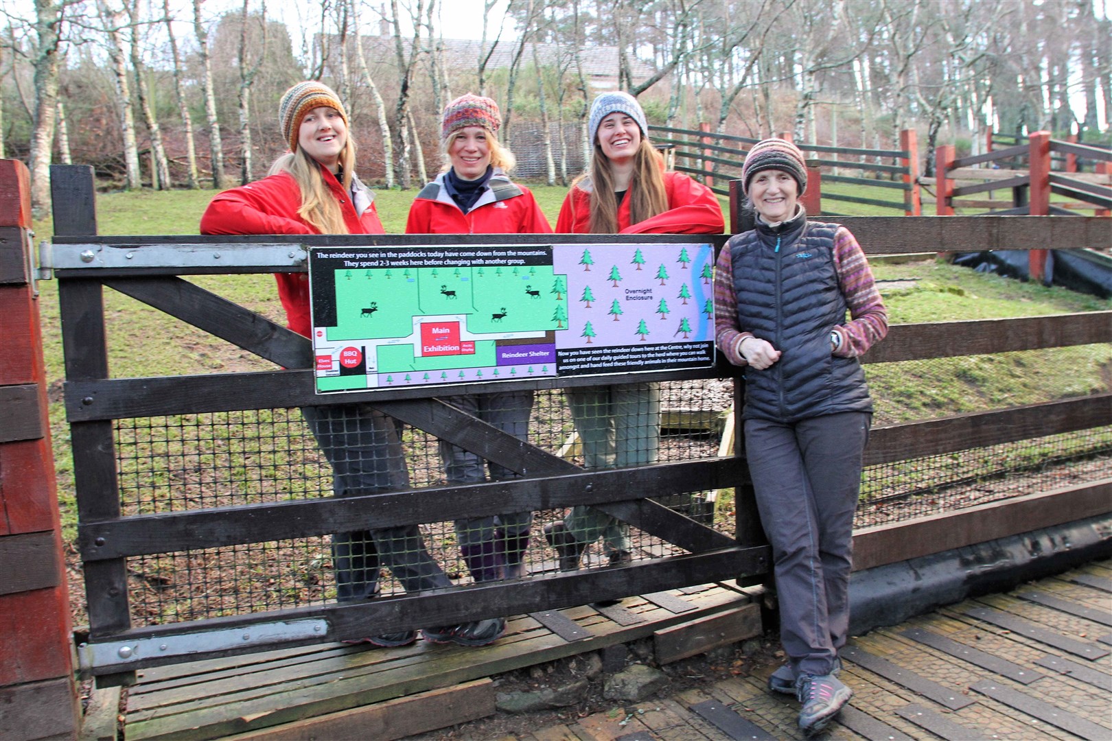 Herders Fiona Smith, Lisette Walter and Lotti Brooks along with Tilly Smith (right) by the proposed site.