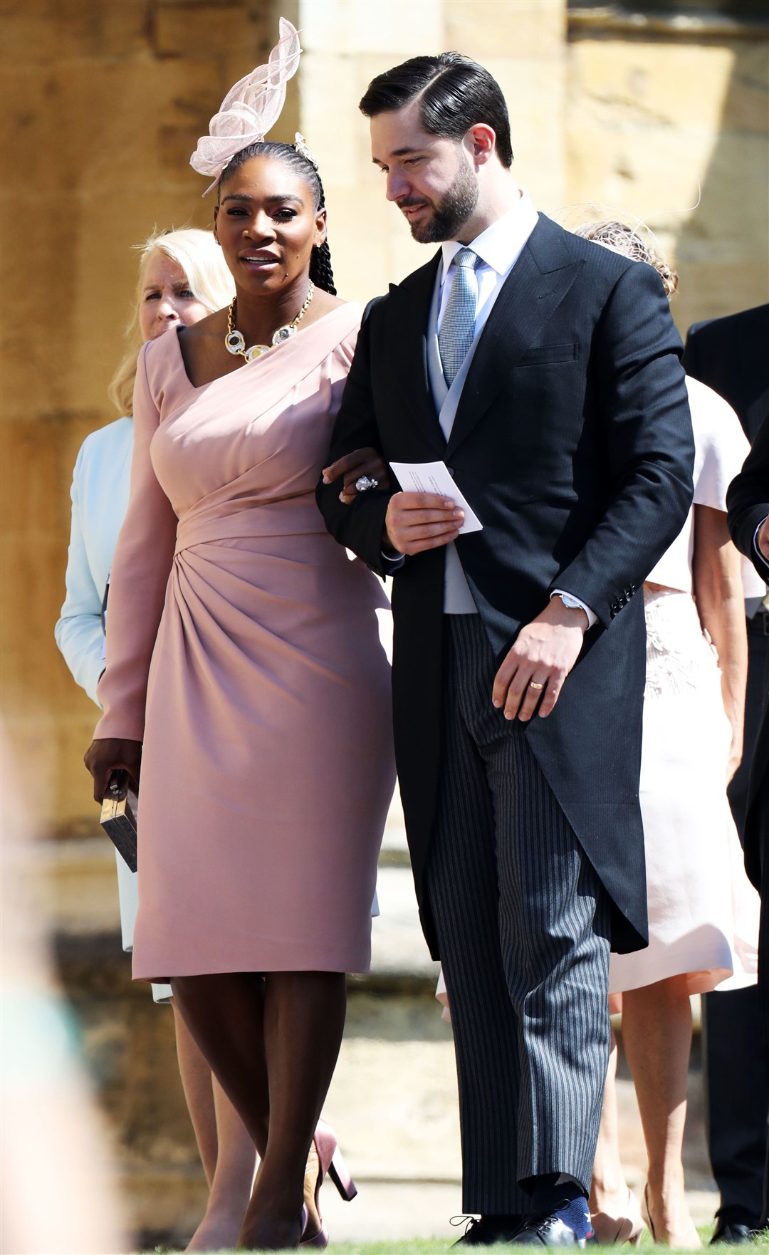US tennis player Serena Williams and her husband Alexis Ohanian arrive at St George’s Chapel in Windsor Castle for the wedding of Prince Harry and Meghan Markle (Chris Jackson/PA)