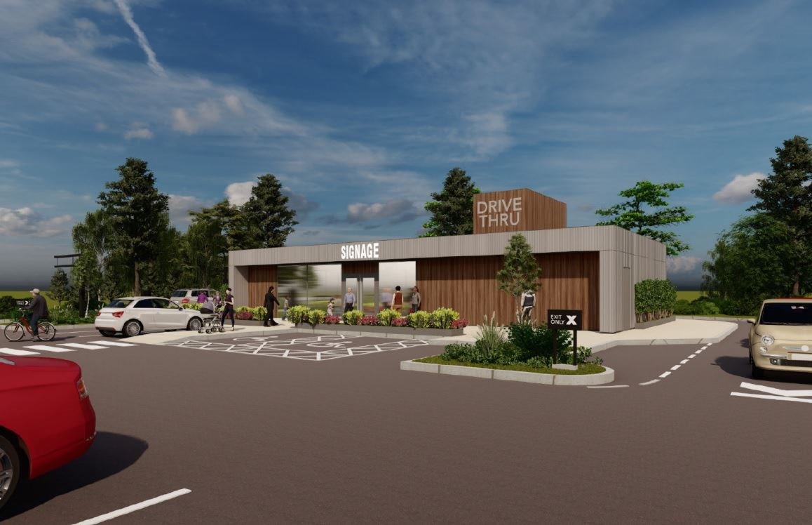 An artist's impression of how the new drive-thru coffee shop would look. Picture: Highland Council planning portal.