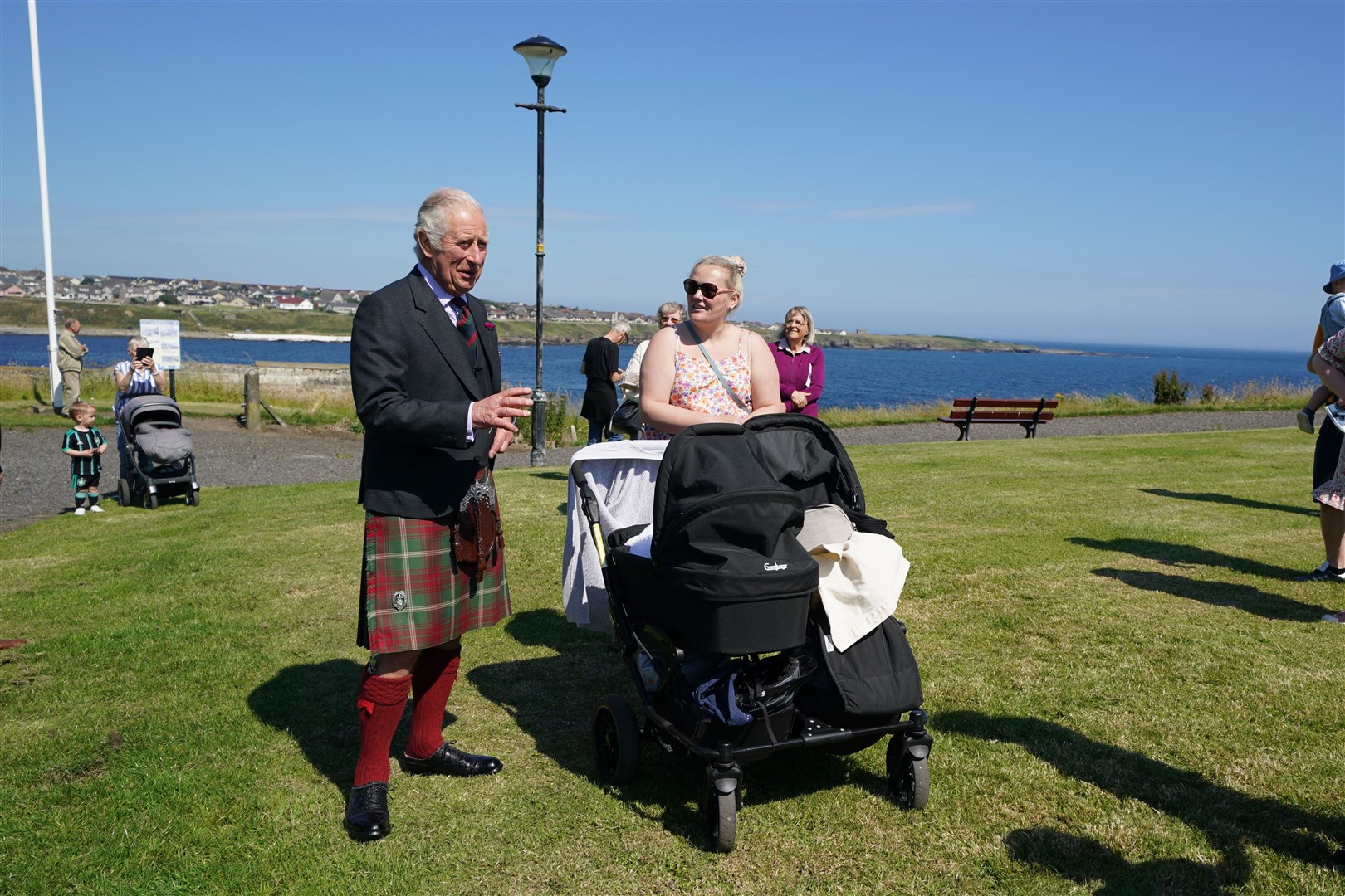 Charles met locals during a visit to the Healing Hub Oxygen Therapy Centre in Wick (Andrew Milligan/PA)