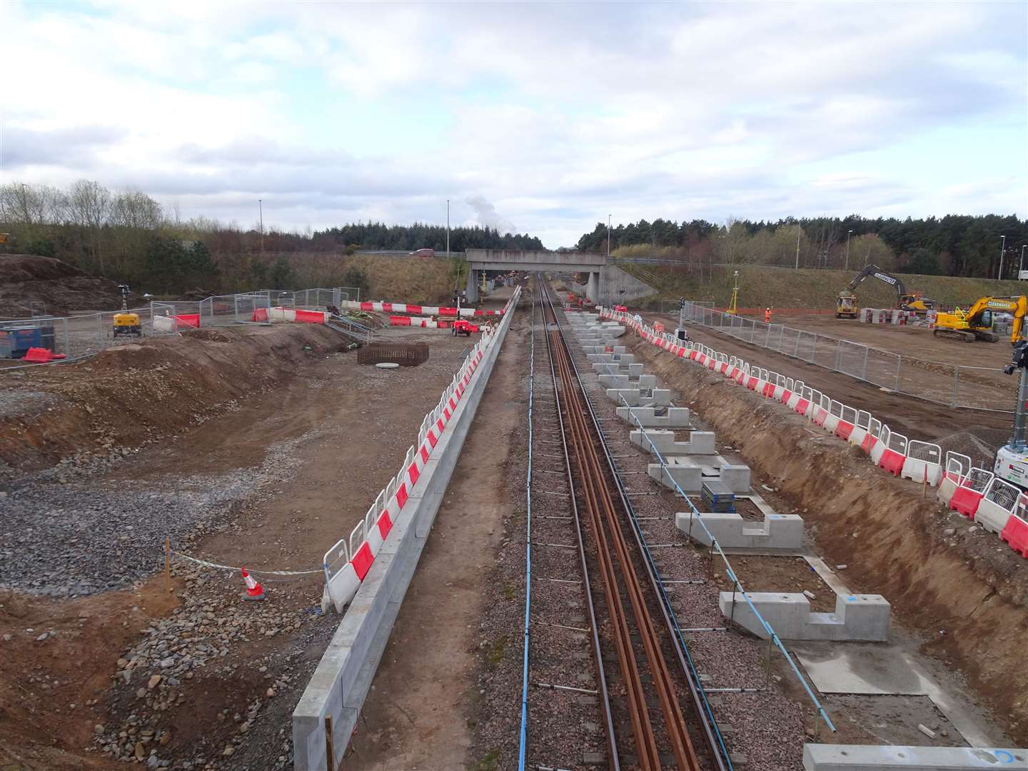 Foundations in place for Inverness Airport railway station.
