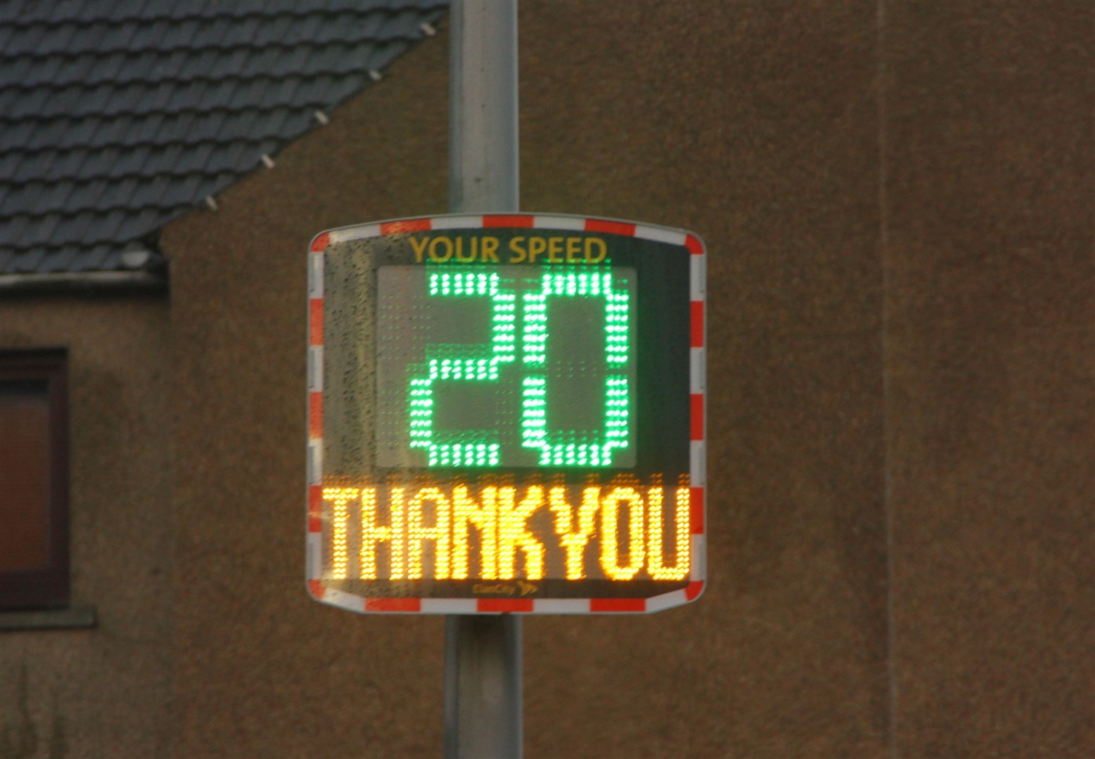 One of the new automated road traffic signs unveiled in Wick on Monday. Picture: Willie Mackay