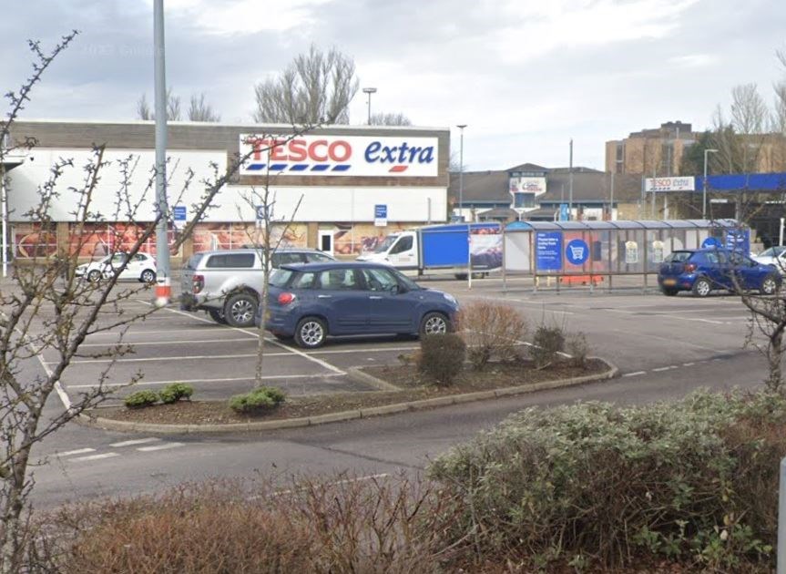 The location of the planned pick-up lockers would be on the car parking bays on the left of shot. Around 10 spaces would be lost.