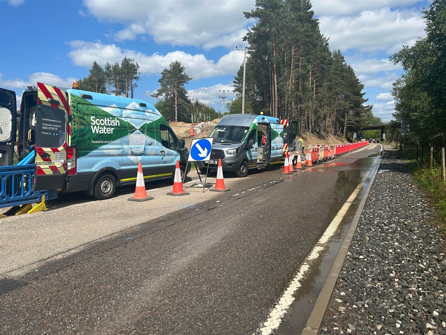 Scottish Water teams were quickly on the scene after this morning's break. They have reportedly been waiting for repair parts from Inverness.