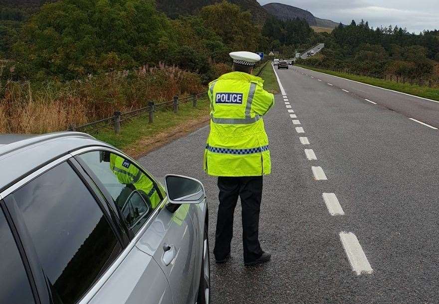 Road traffic police caught a motorist driving at 111mph in a 70mph limit on the A9.