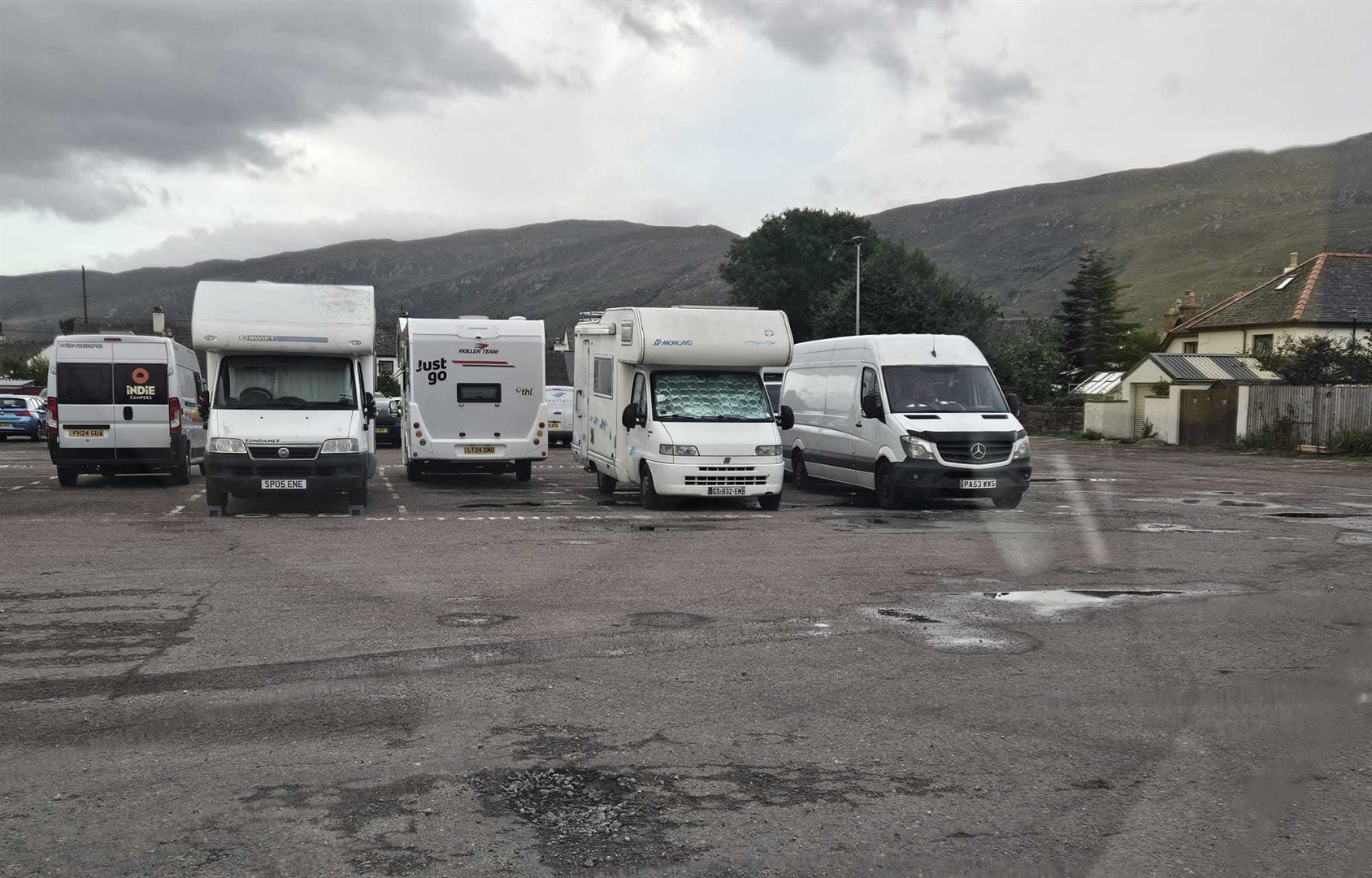 The issue has impacted areas across the north, including in Ullapool Car Park.