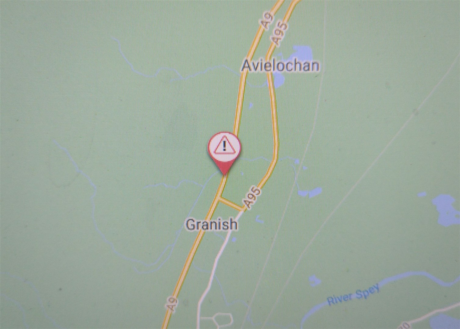 The site of the crash according to Traffic Scotland.
