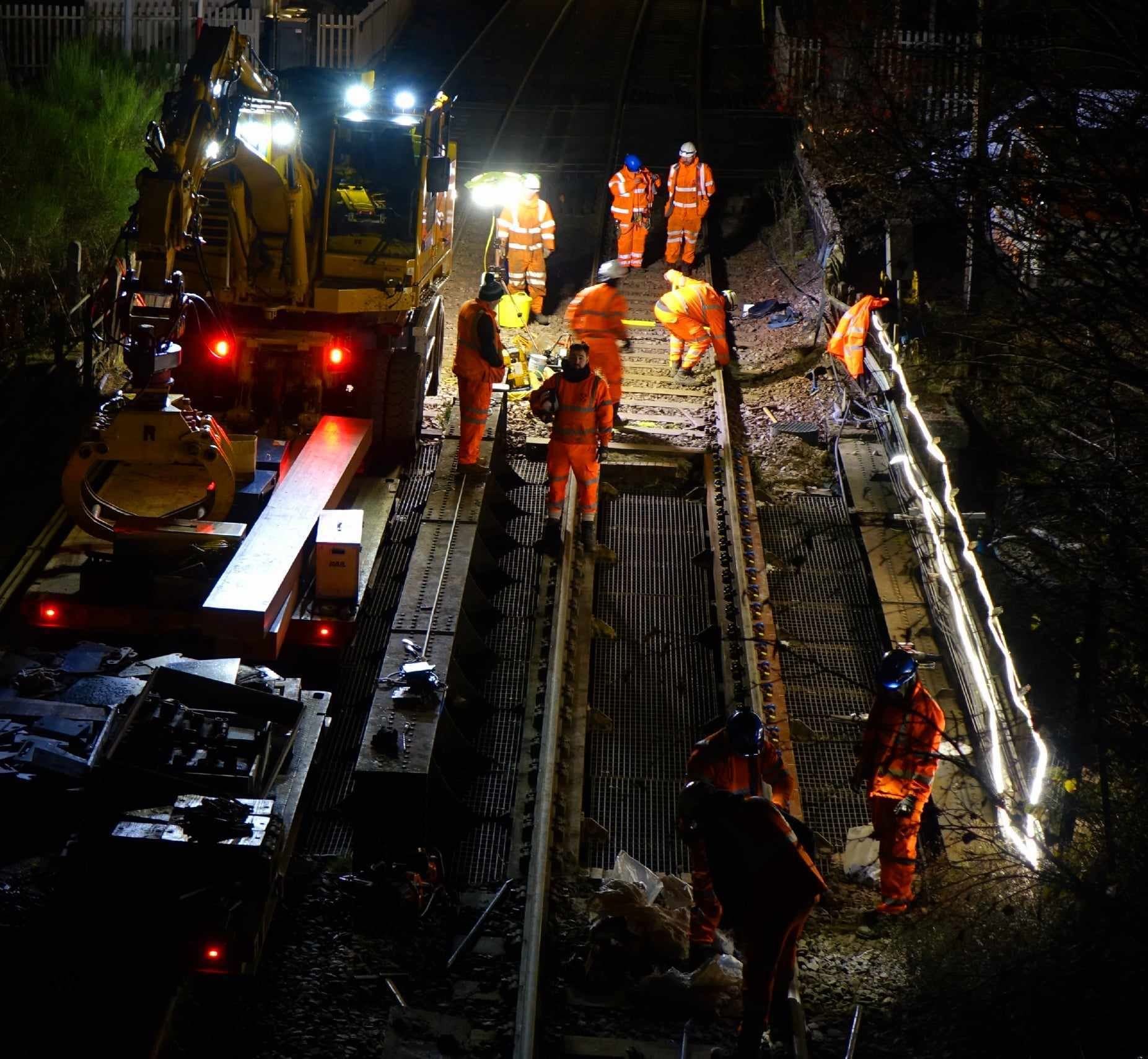 MEN AT WORK: Major weekend projects are now under way at Kingussie. Picture: David MacLeod