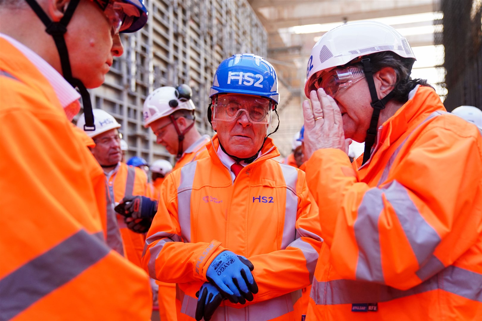 Rail minister Lord Peter Hendy witnessed the tunnel breakthrough (Jacob King/PA)