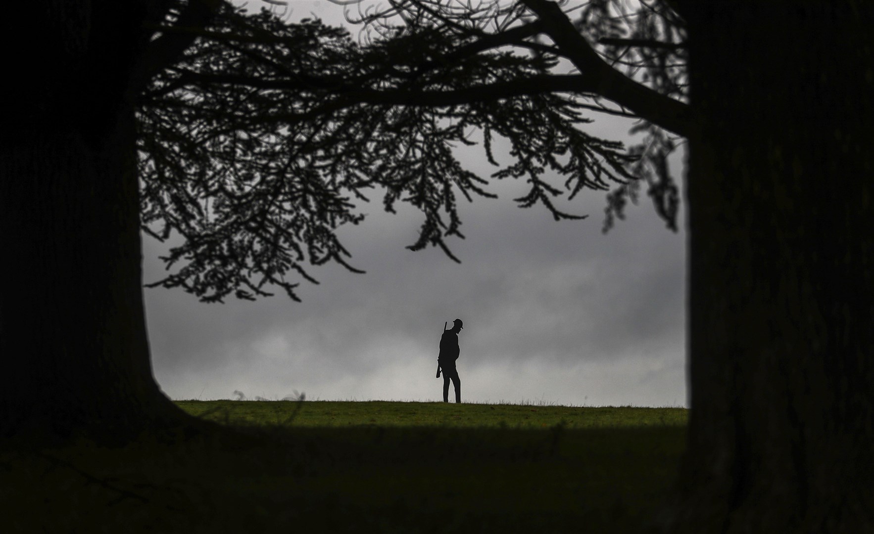 One of 200 silhouettes of soldiers at Blenheim Palace Gardens in Woodstock (Steve Parsons/PA)