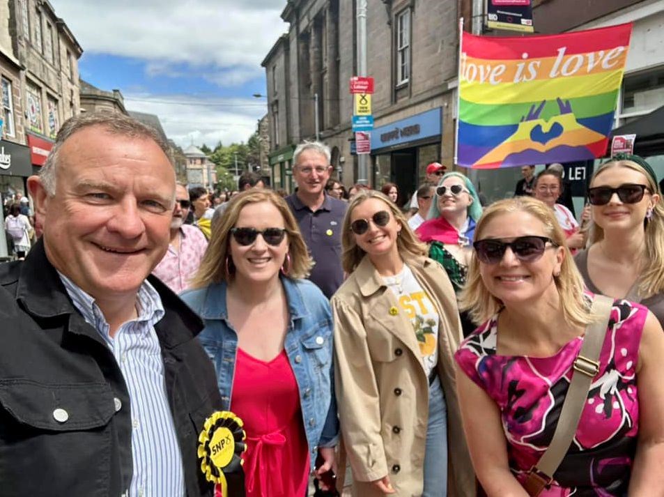 Drew Hendry joined the march.