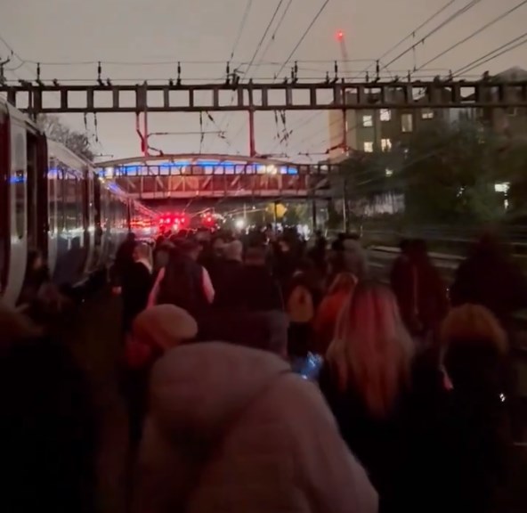 Passengers were evacuated from trains on to the tracks (Mikey Worrall/PA)