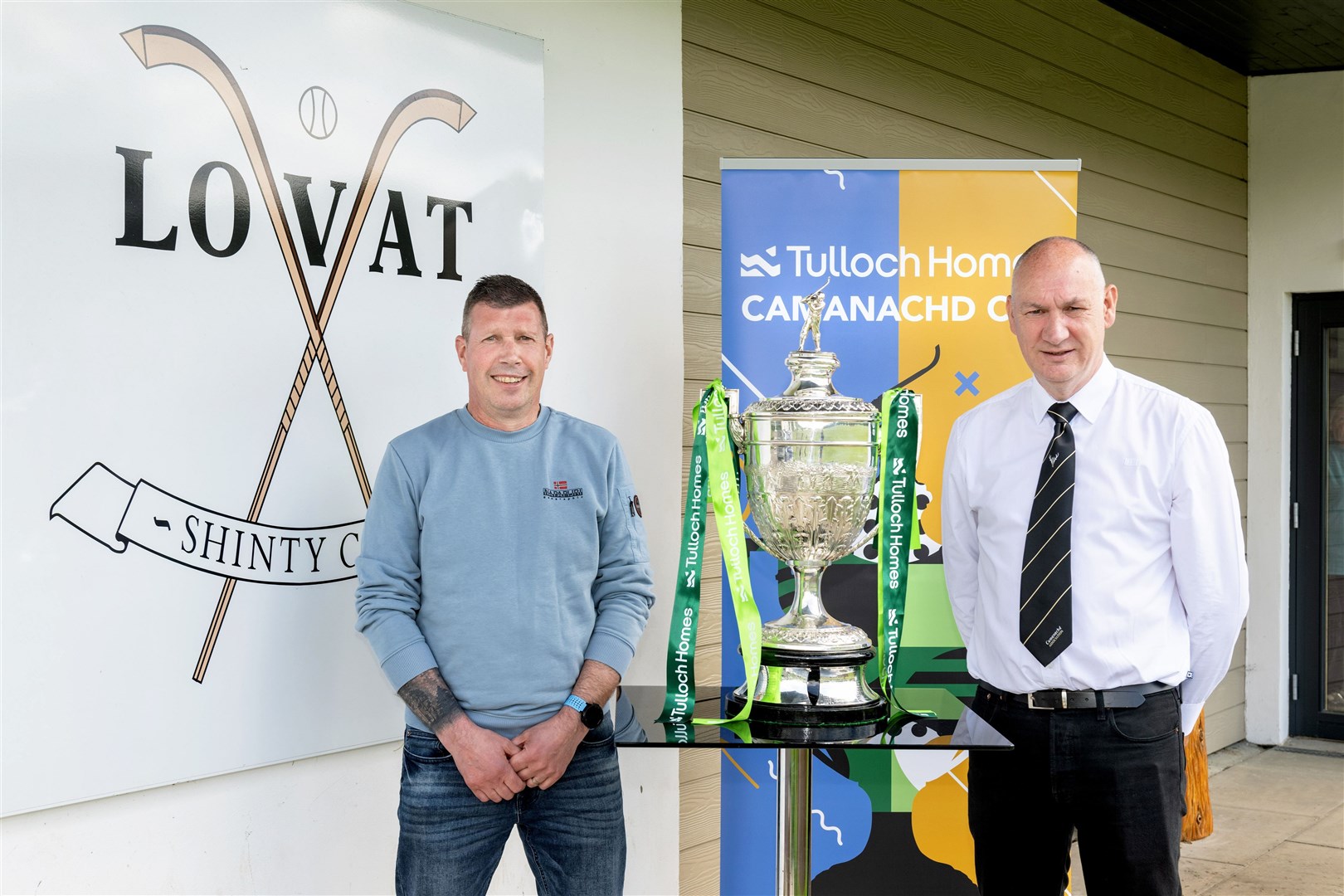 CAM2: Official Steven MacLachlan and Officials Director John MacRitchie ahead of conducting the Tulloch Homes Camanachd Cup Draw at Balgate, Kiltarlity.