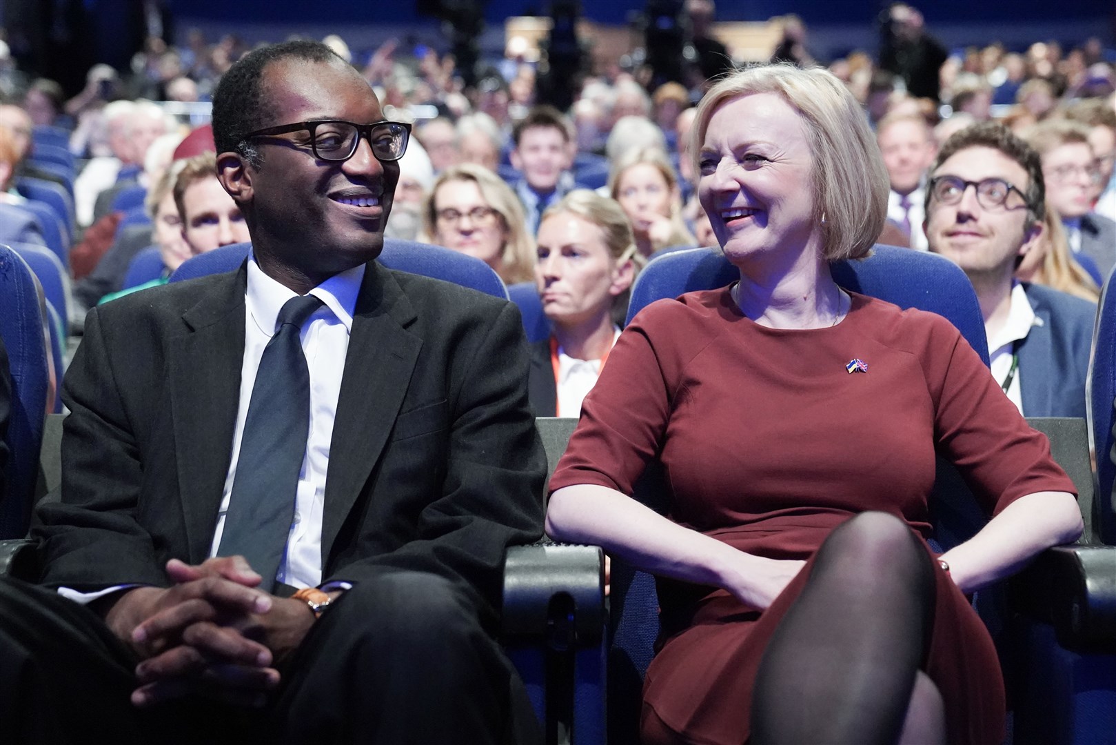 Liz Truss and Kwasi Kwarteng at the Conservative Party conference (Stefan Rousseau/PA)