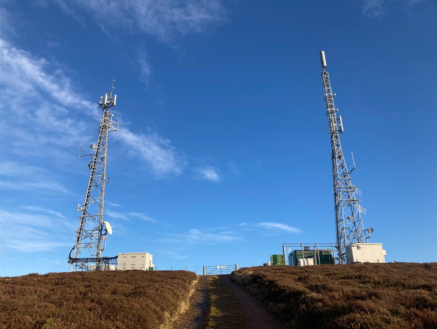 The telecoms masts at the centre of the dispute which has left TransmitAir customers without internet.