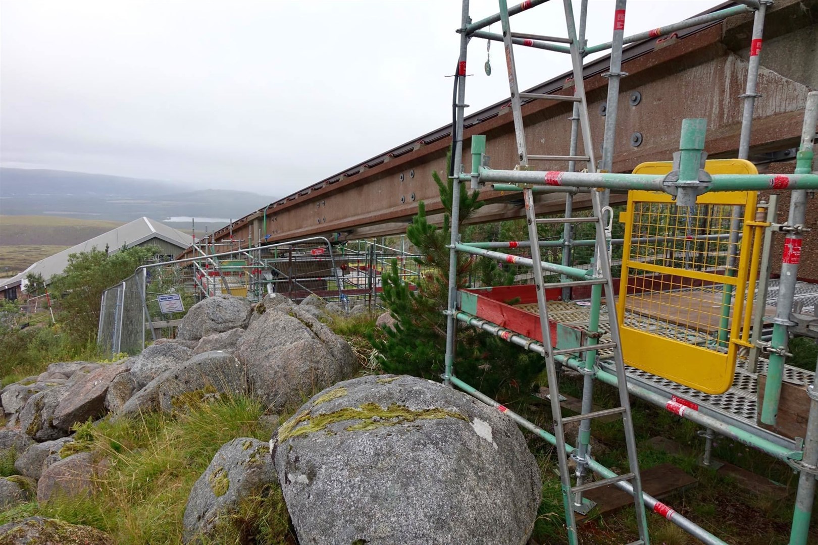 The concrete viaduct piers have been strengthened following safety concerns.