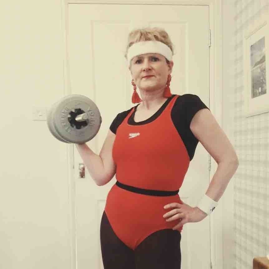 Fit for purpose: Maureen had the bubbly ready at the peak of her challenge