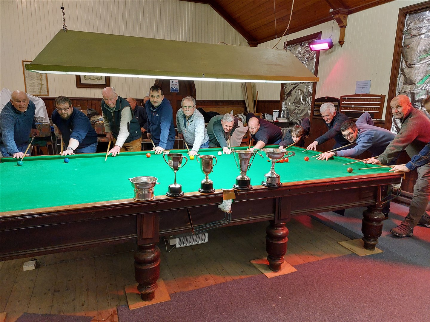 Club members at the Tin Church in Dulnain Bridge shortly before the commencement of this year’s competitions.