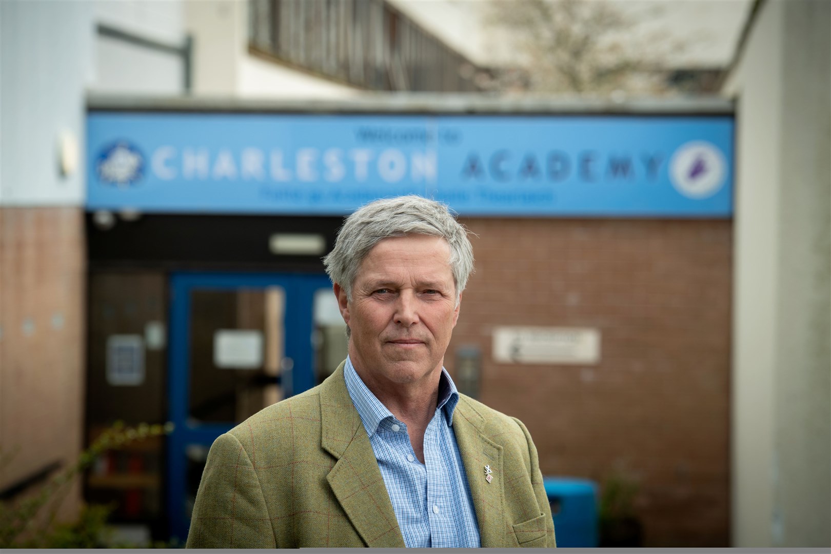 MSP Edward Mountain pictured outside Charleston Academy which had one of the lower number of reports. Picture: Callum Mackay.