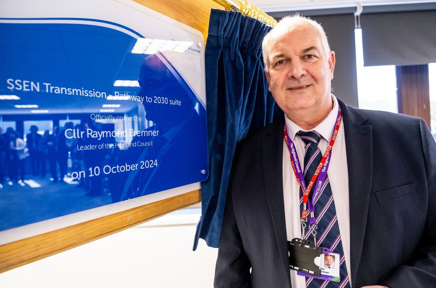 Cllr Raymond Bremner opened the new Pathway to 2030 suite at SSEN Transmission's Inverness office. Picture: SSEN Transmission