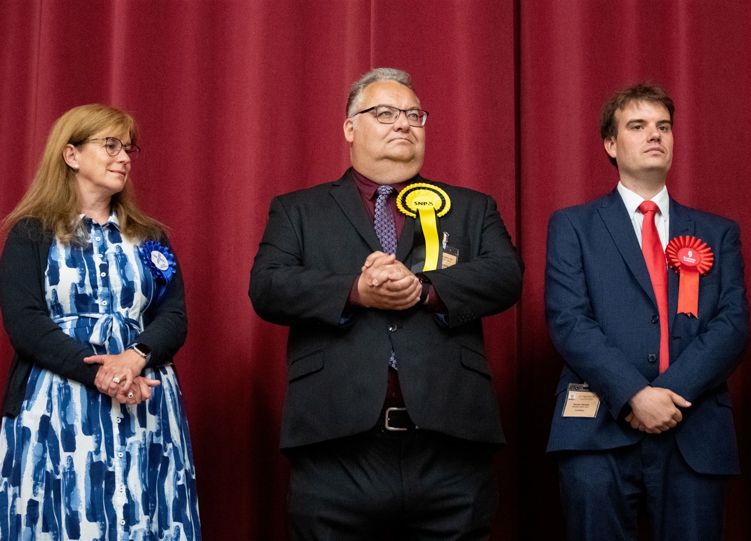 SNP Graham Leadbitter wins.Moray West, Nairn and Strathspey Election Count at Elgin Town Hall. Picture: Daniel Forsyth.