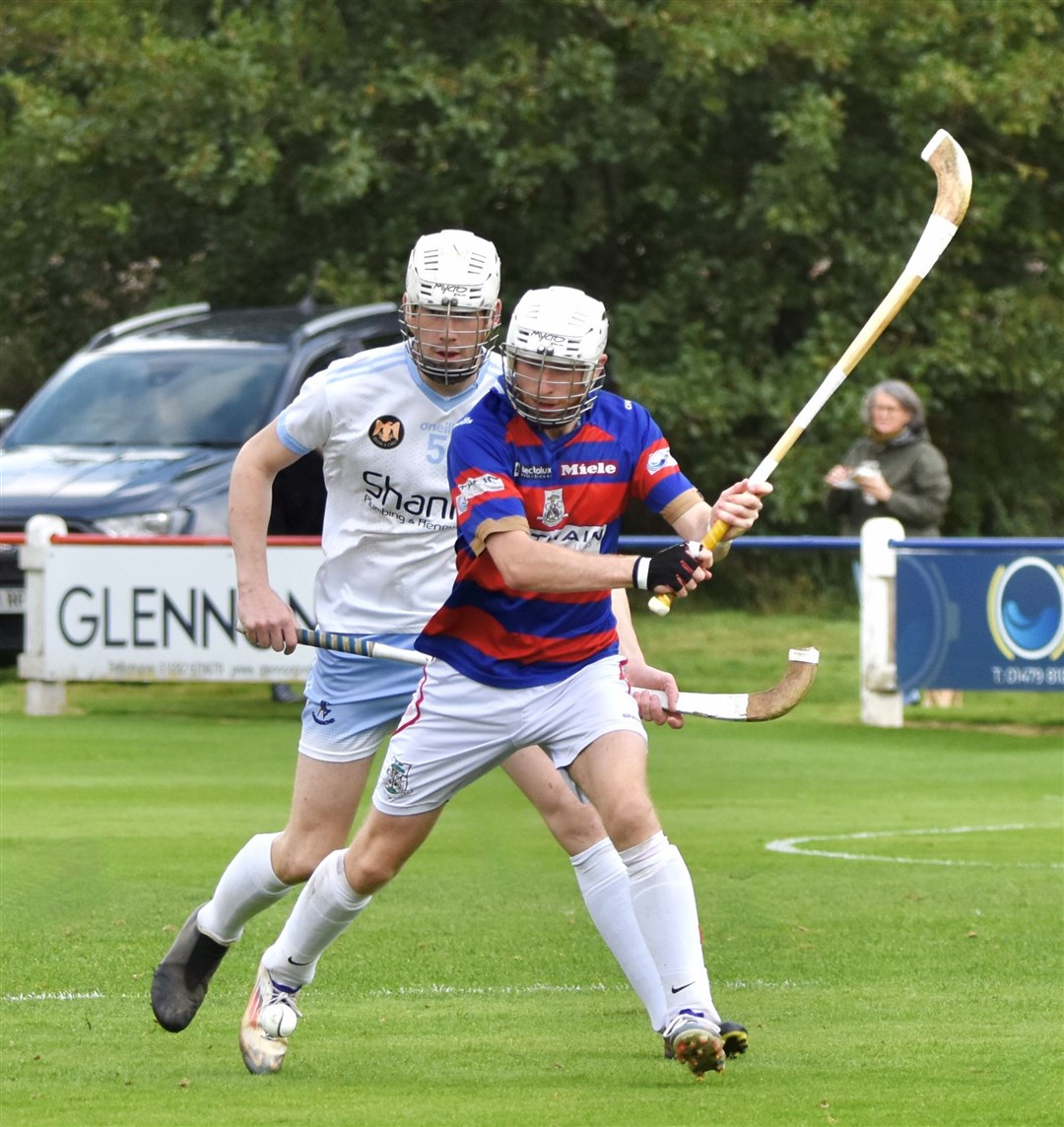 Ruaridh Anderson in control of the ball during a match against Skye earlier in the season. Picture: Fiona Young.