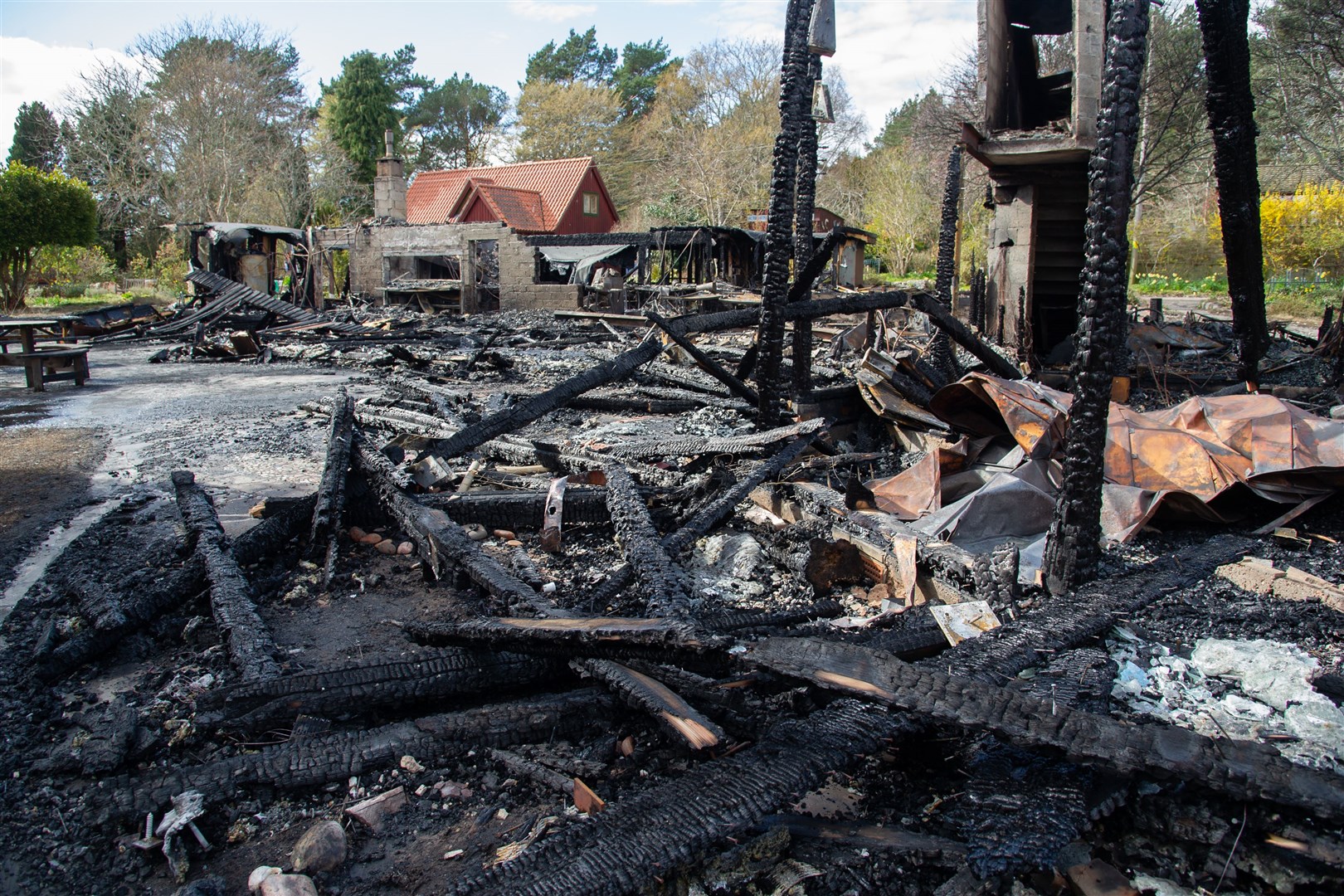 The community centre gutted after the fire. Picture: Daniel Forsyth