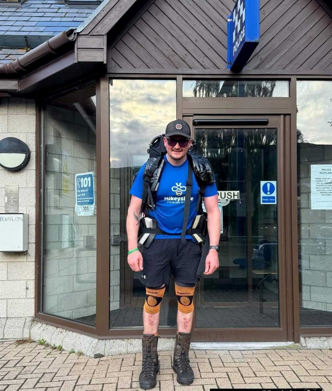 MADE IT!! Calum got all the way to Aviemore’s cop shop stop in one piece...