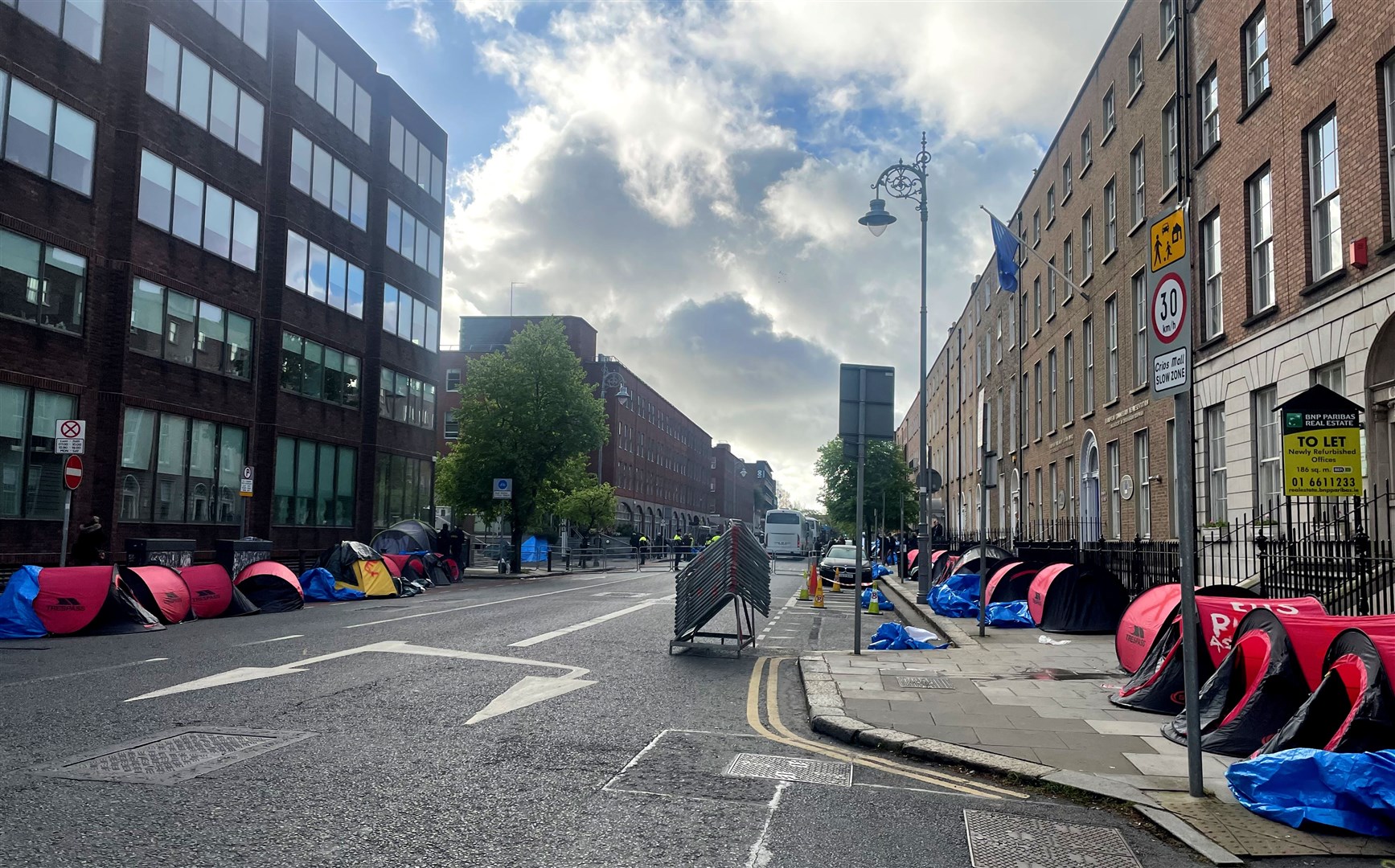 Authorities began an operation on Wednesday to move asylum seekers in central Dublin (Cate McCurry/PA)