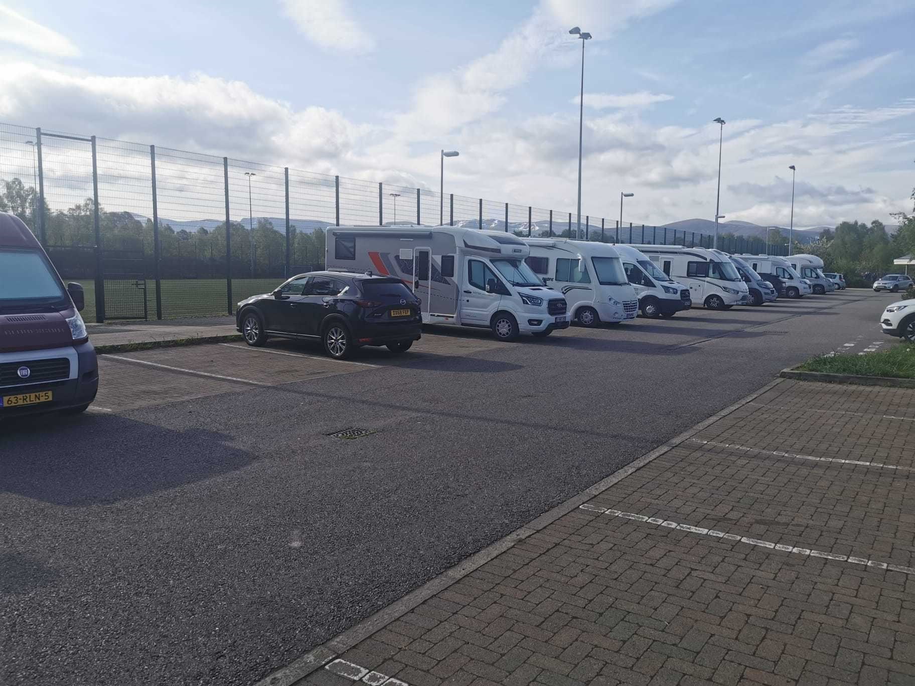 The number of motorhomes and campervans using the school's car park has soared since the end of the Covid pandemic.