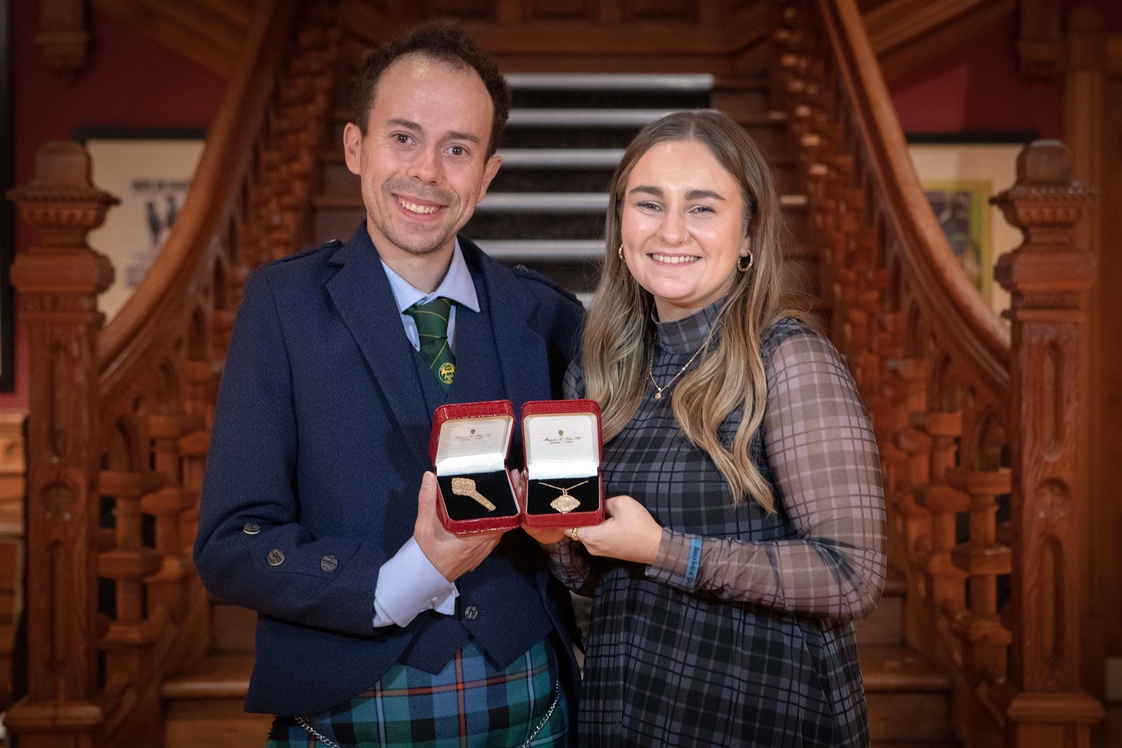 Traditional Gold Medal winners Calum MacColl and Emma MacLeod of Scalpay.