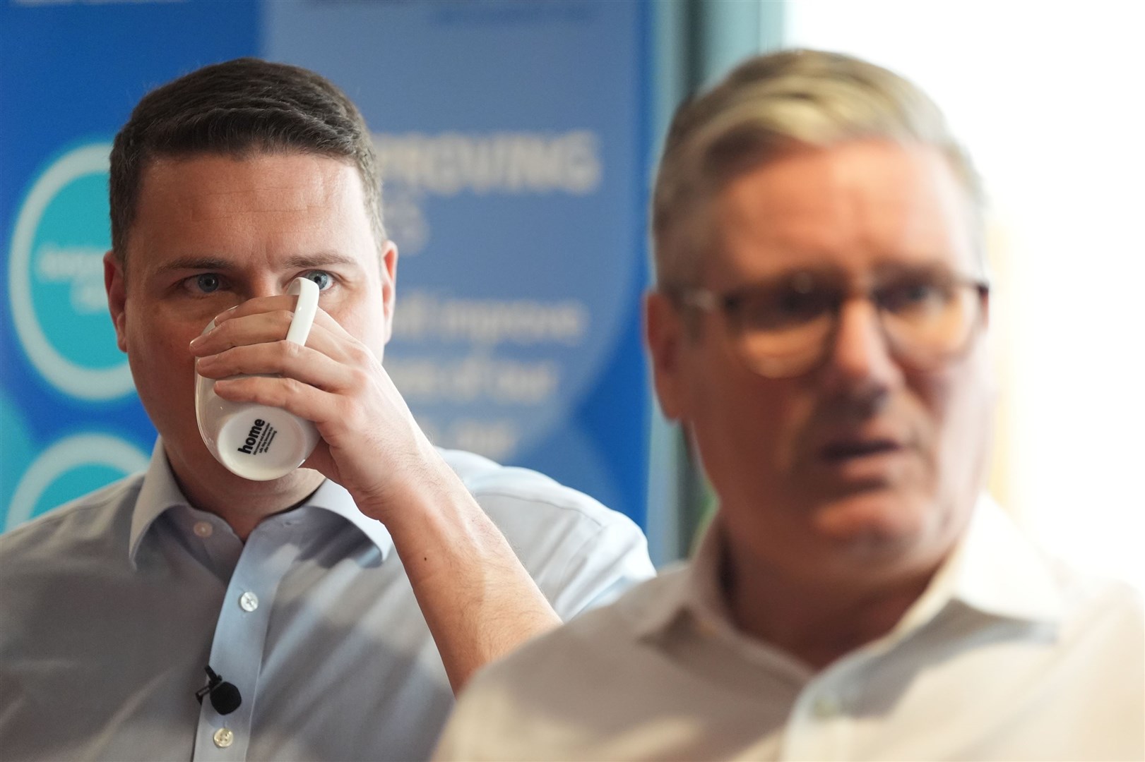 Labour leader Sir Keir Starmer (right) and shadow health secretary Wes Streeting, during a visit to Kings Mill Hospital in Sutton-in-Ashfield, in the East Midlands (Jacob King/PA)