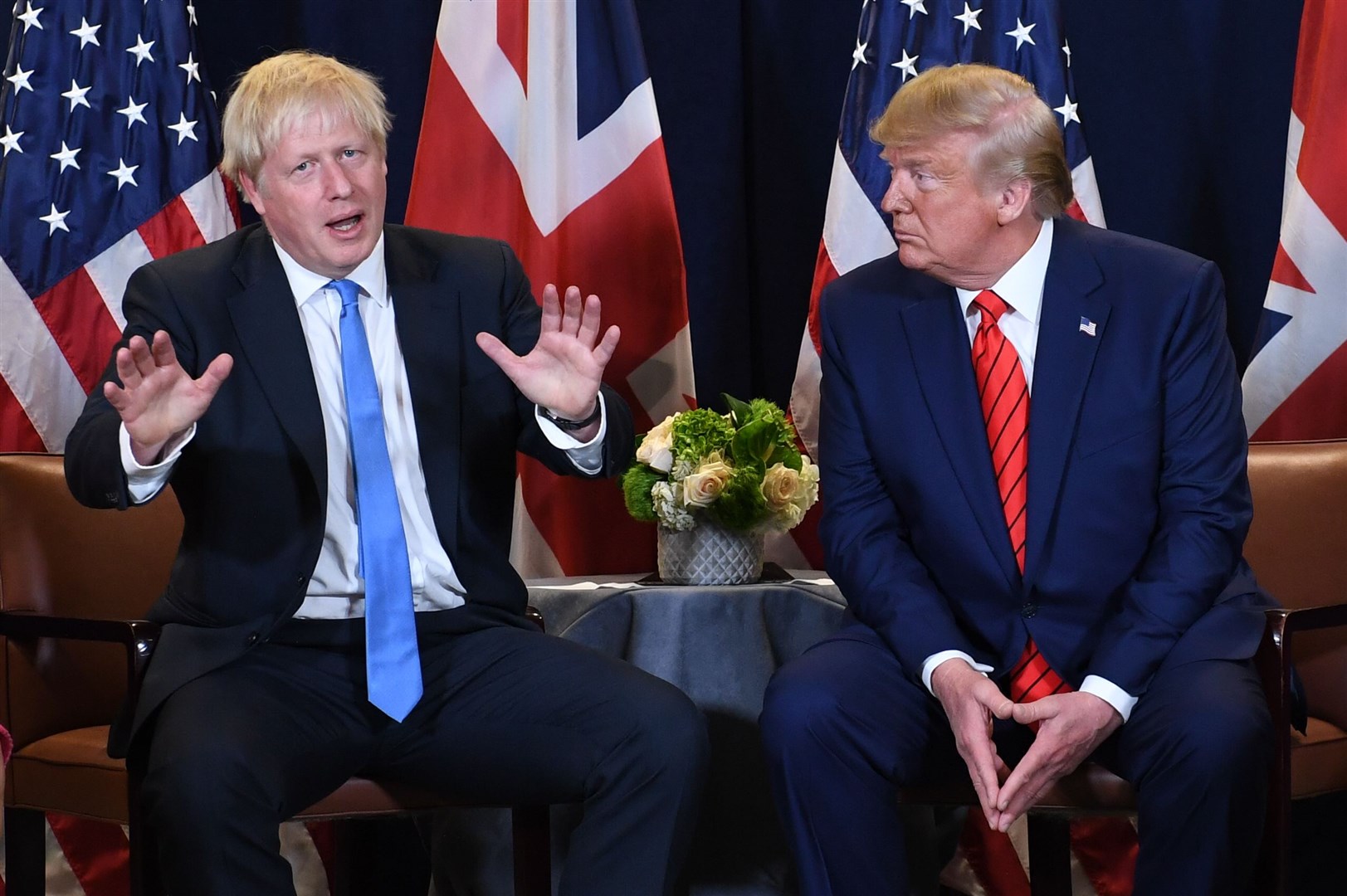 Boris Johnson with Donald Trump at the UN General Assembly in New York (Stefan Rousseau/PA)