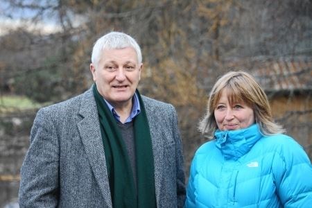 John Finnie with Badenoch and Strathspey Greens Highland councillor Pippa Hadley.