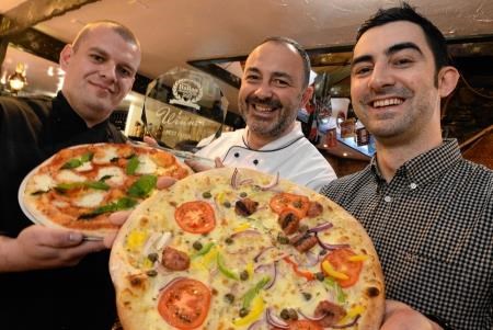 A 'pizza' success: Bartosz Sroka, Toni Vastano and Nando Vastano