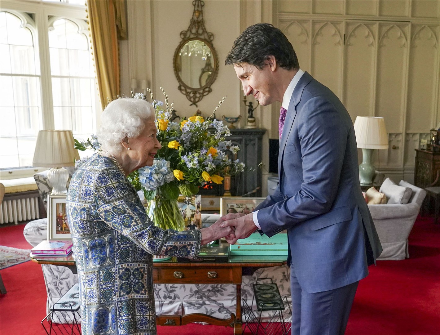 The Queen receives Canadian Prime Minister Justin Trudeau during an audience at Windsor Castle (Steve Parsons/PA)