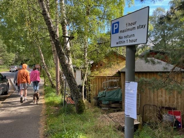 A notice of the proposed parking charges on display at Glenmore at the weekend.