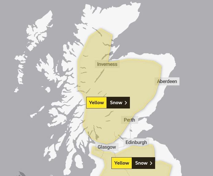 The Met Office warning runs until Friday at 9am. Picture: Met Office.