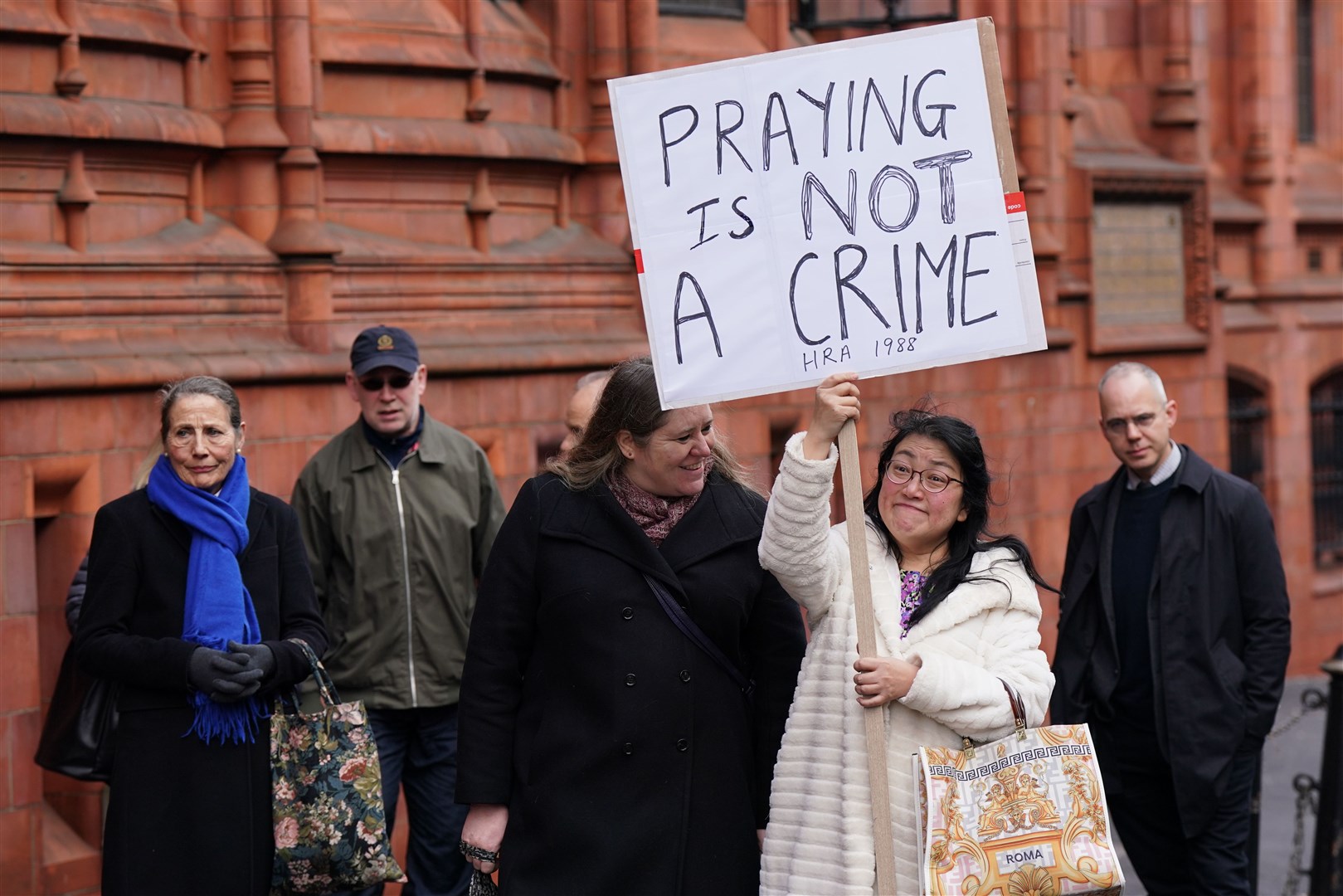 Supporters of Father Sean Gough (Jacob King/PA)