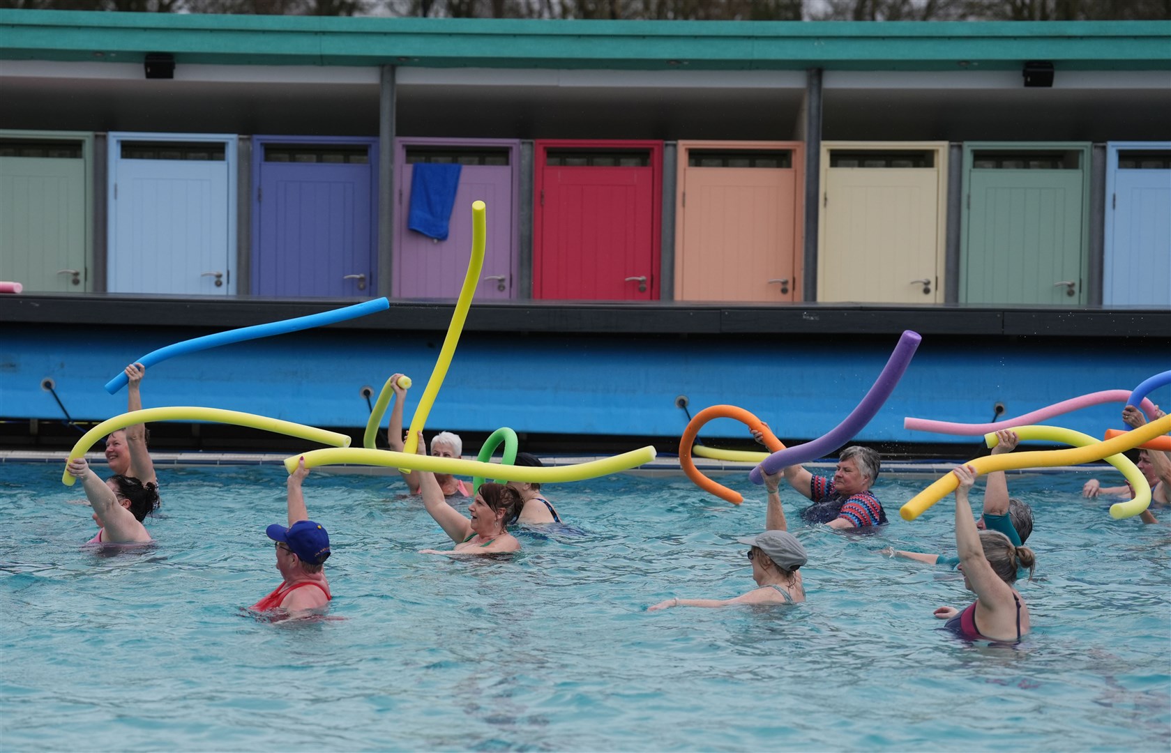A fitness class was held in the water on the opening day (Andrew Milligan/PA)