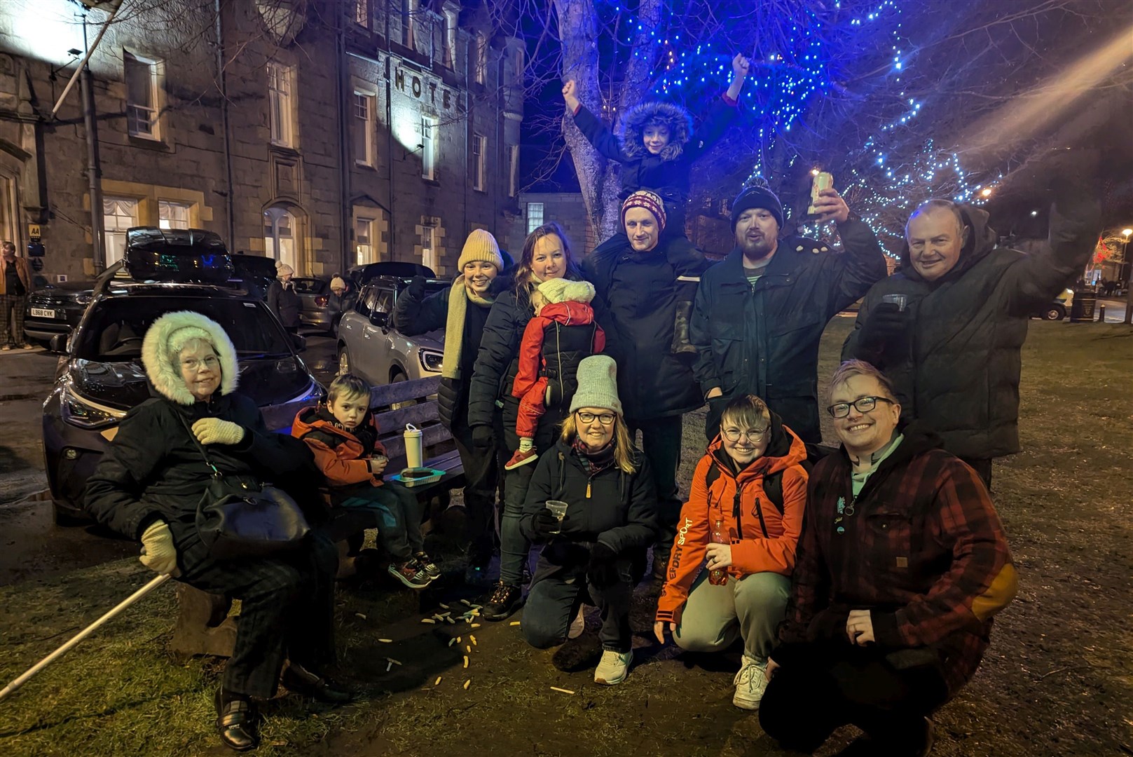 The Bakers, Mitchells and and Hoggs family members enjoying the night.