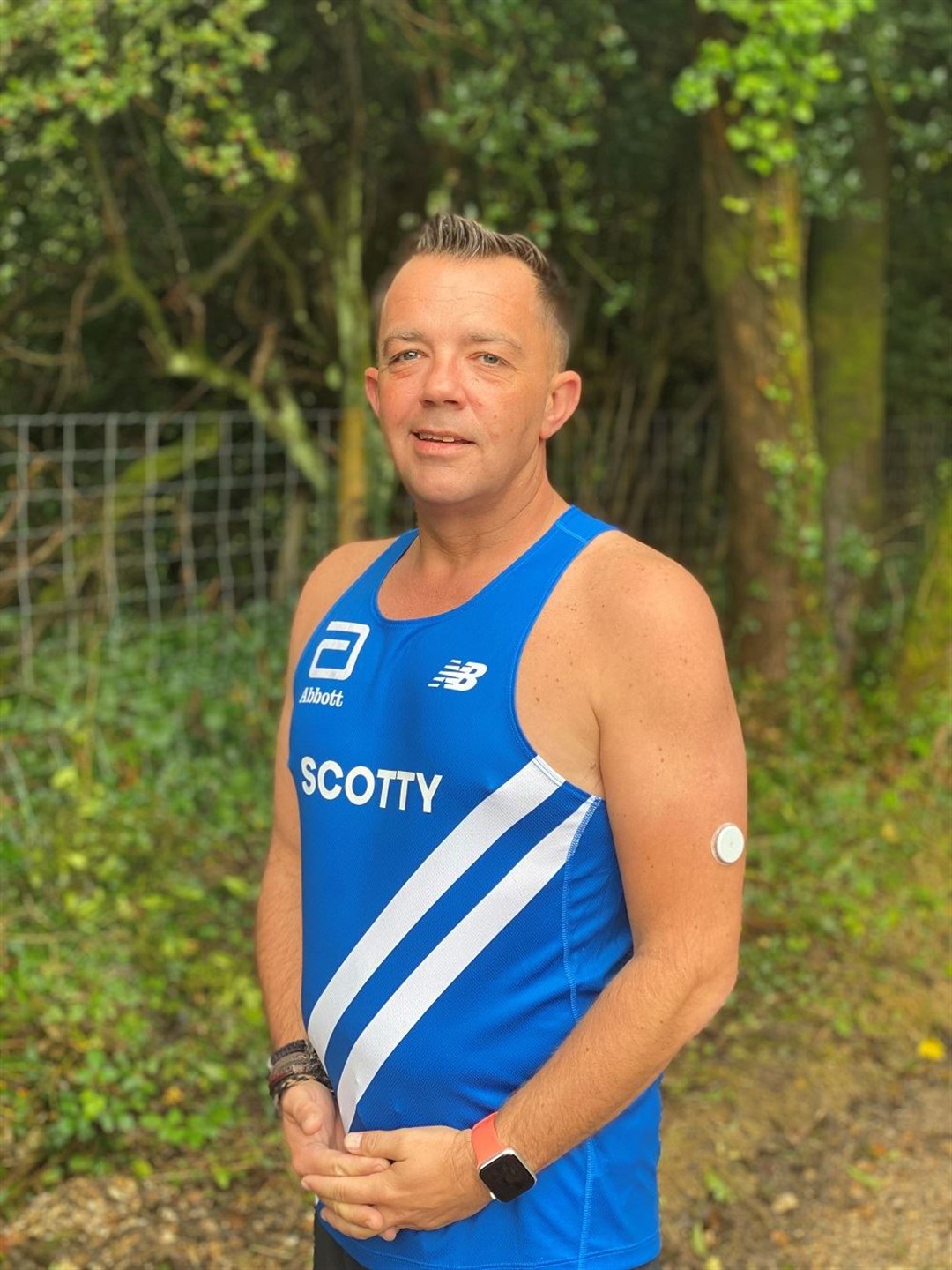 Mr Scott-Munden preparing for the marathon (Simon Scott-Munden/PA)