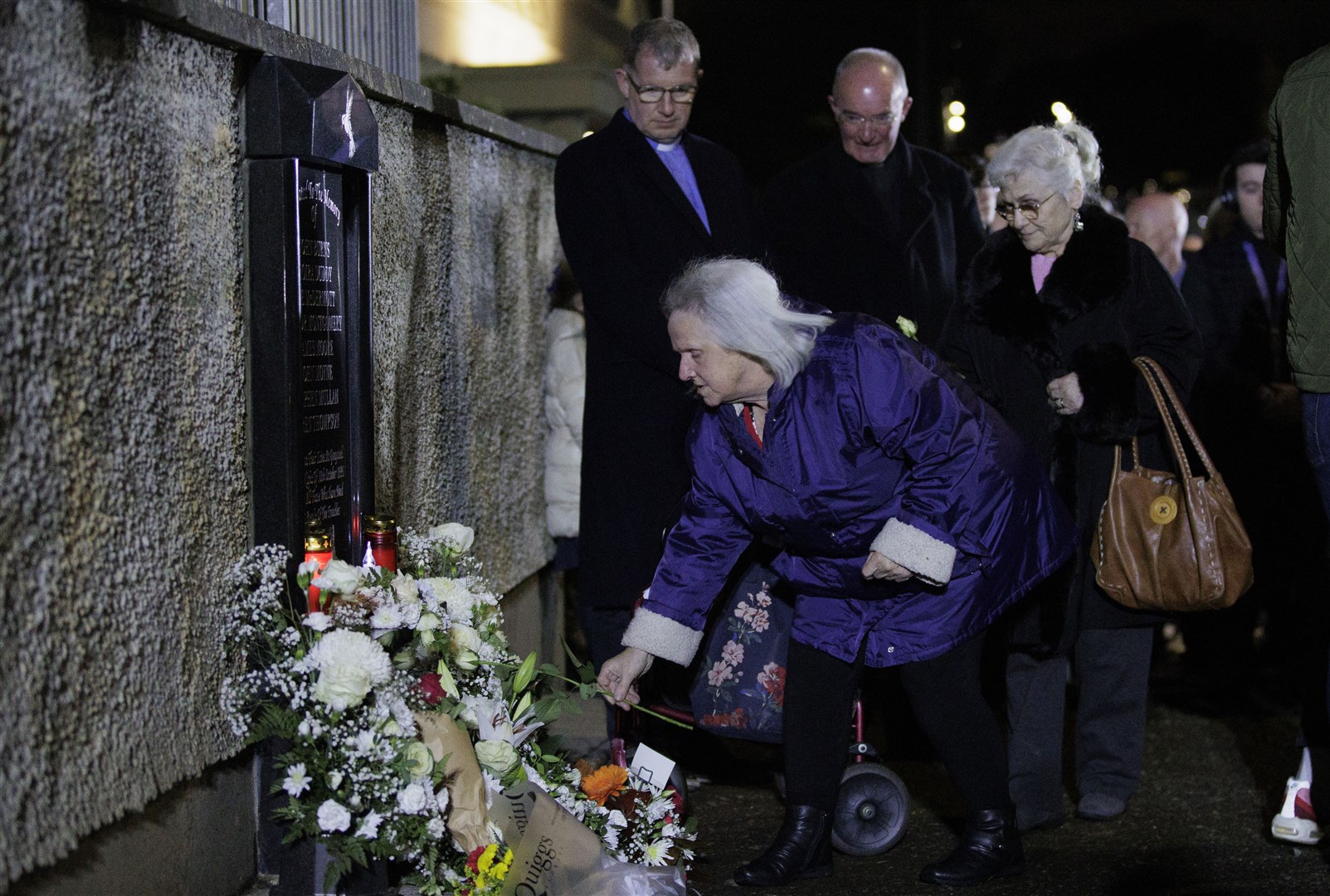 Families of the victims gathered on the anniversary (Liam McBurney/PA)