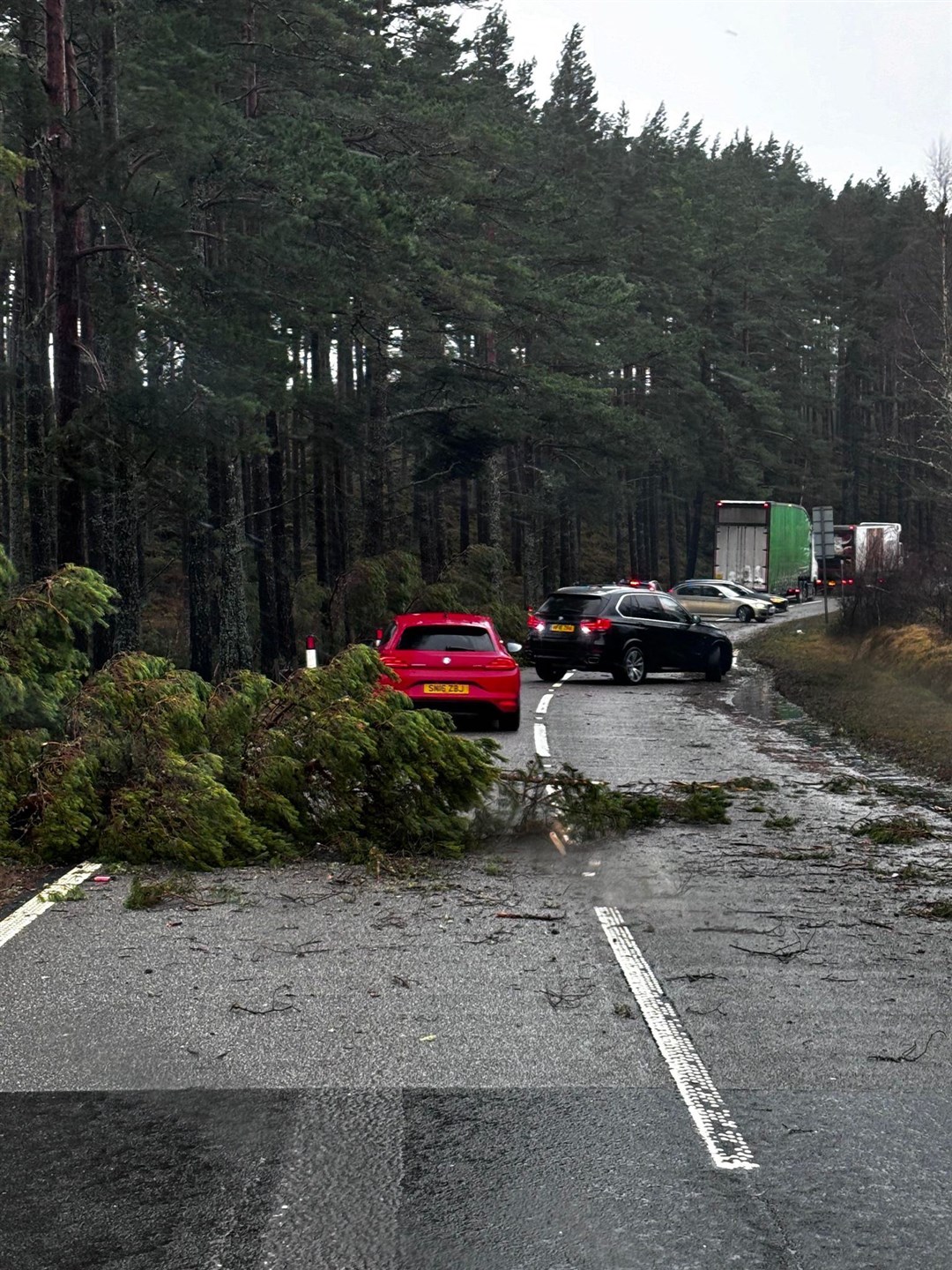 Cromdale: jammed on the A95