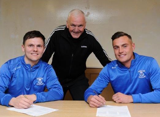 New Jags bosses with Conor MacPhee (left) and Jordan Laidlaw.
