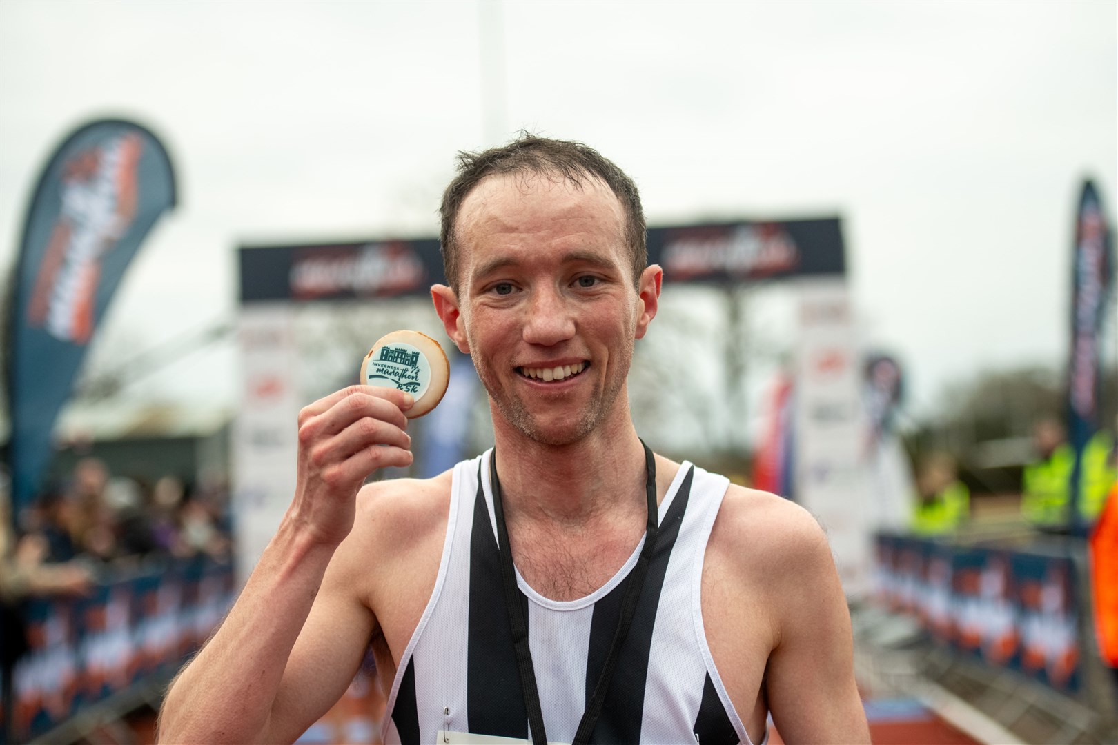 Inverness Half Marathon men's winner John Bell. Picture: Callum Mackay