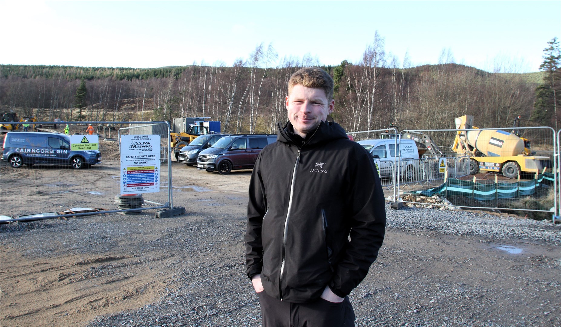 Cairngorm Gin owner Jack Smith at the site of the restaurant and bar set to open in 2027.
