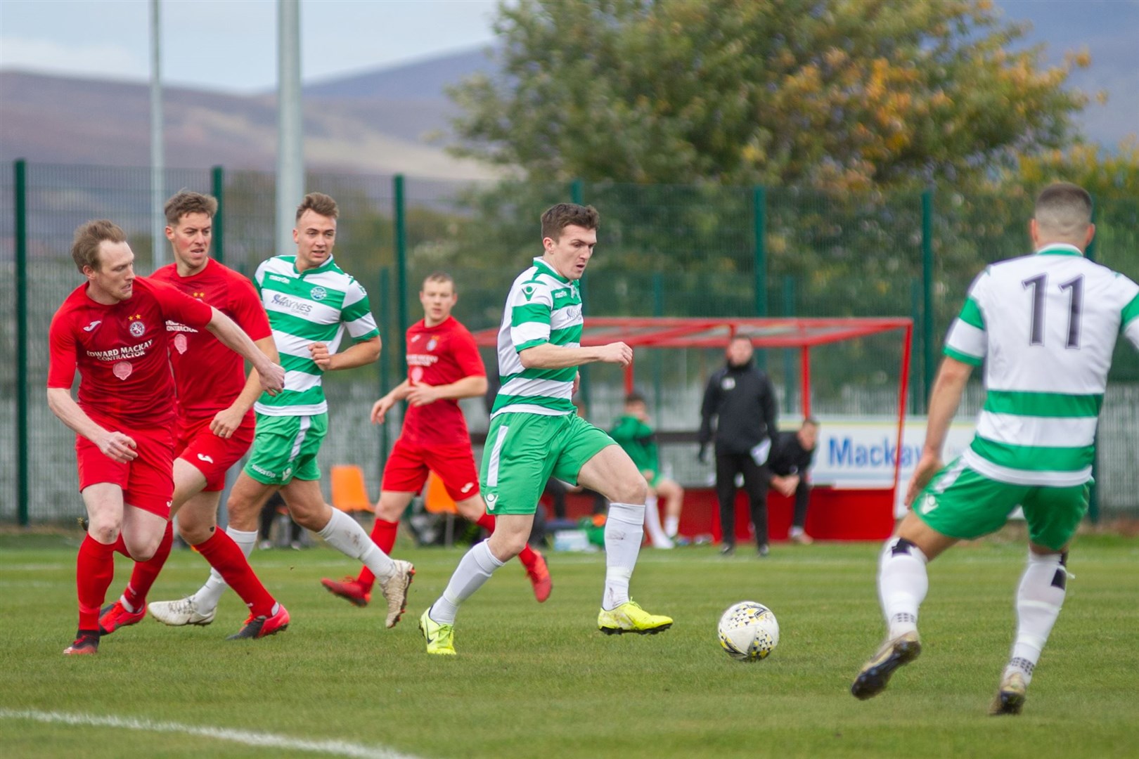 Brora and Buckie in action. Picture: Daniel Forsyth..