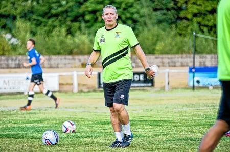 Barry Wilson takes his first training session as an ICT coach at Rothes on Tuesday night.